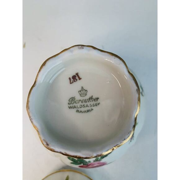 Bareuther Waldsassen Bavaria Pink Rose Porcelain Sugar Bowl w/ Gold Trim Handles - Picture 2 of 11